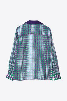 Long Sleeve Printed Satin Camp Shirt | Orchid Multi