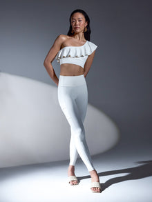 Carbon38 | High Rise Sport Pocket Legging in Diamond Compression | Cloud Dancer