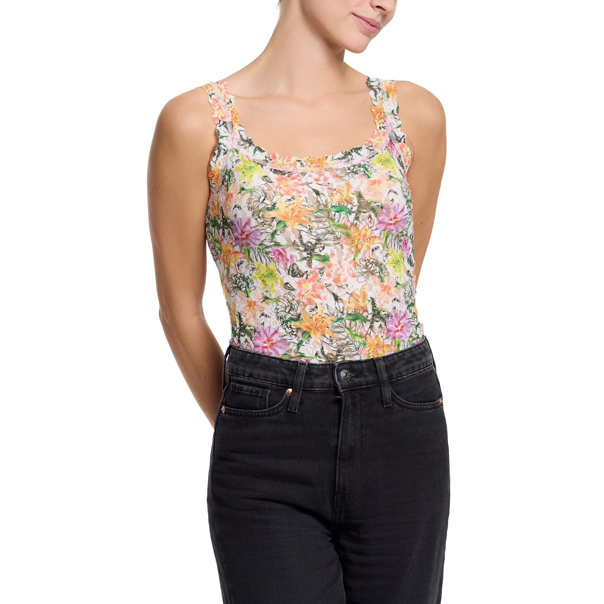 Signature Lace Unlined Camisole | Botany (White)