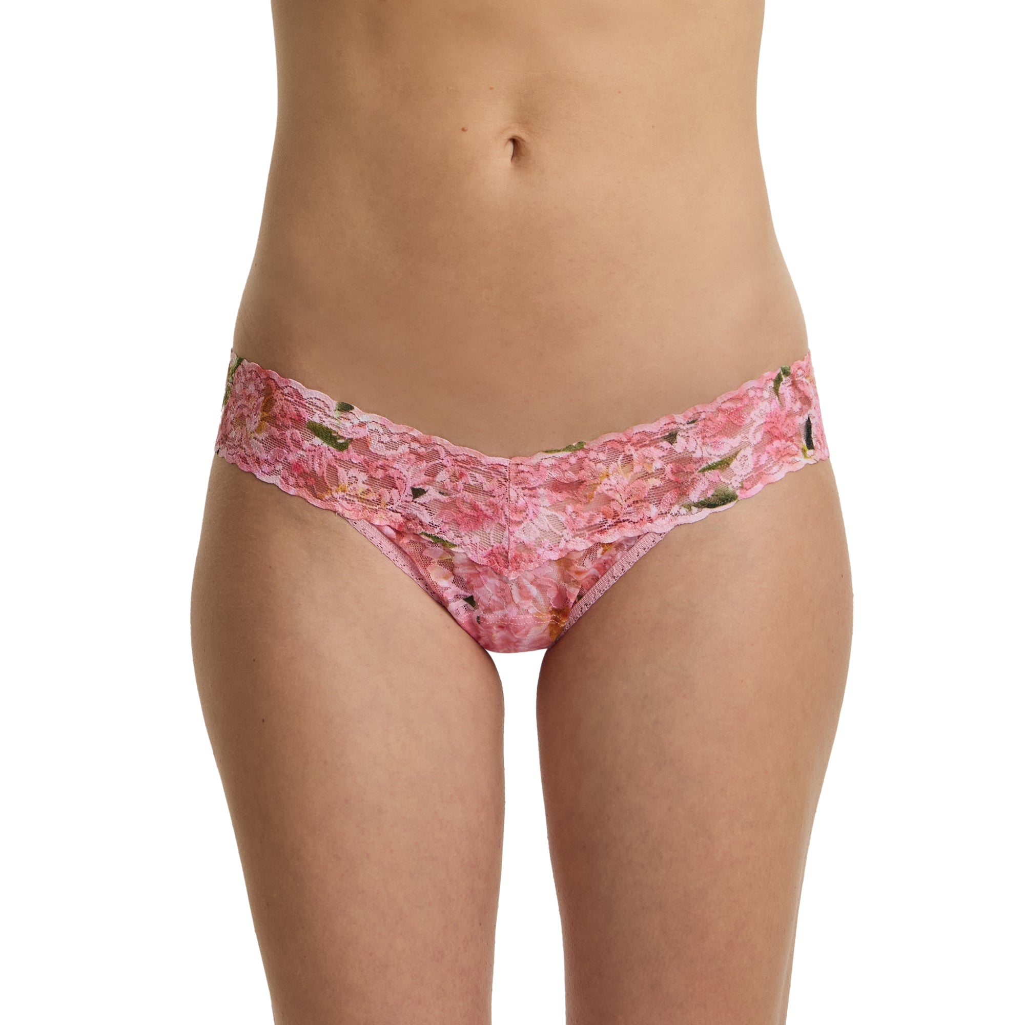 Signature Lace Low Rise Thong | Dancing Petals (Pink)