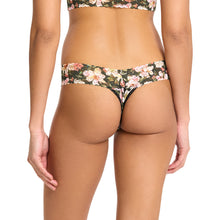 Signature Lace Low Rise Thong | Dark Room Blooms (Black)