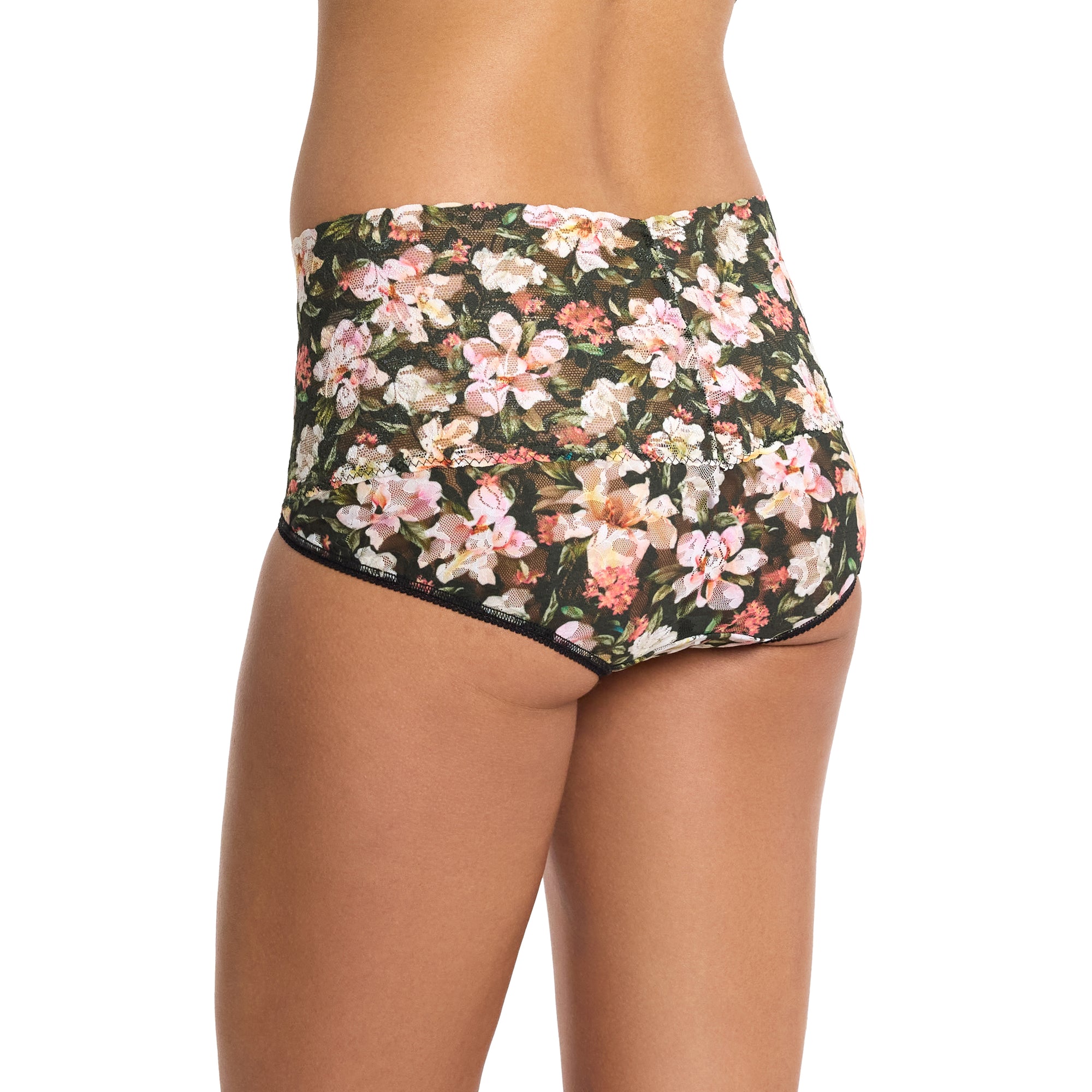 Retro Lace V-Kini | Dark Room Blooms (Black)