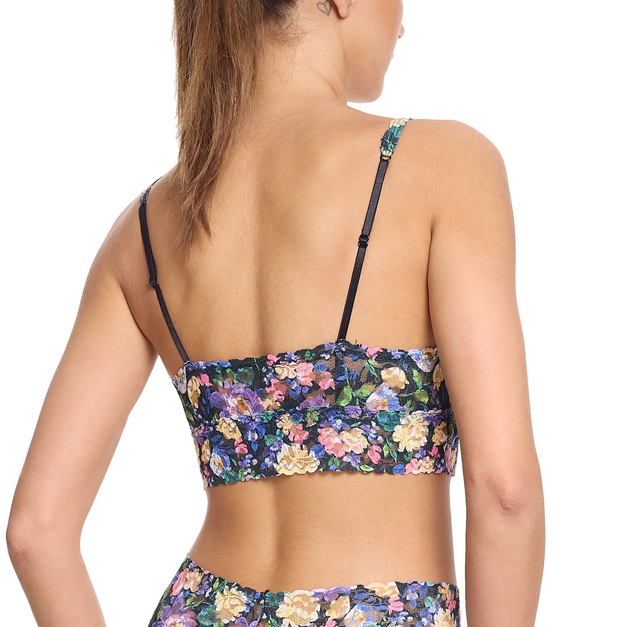 Vneck Retro Bralette | Dream Garden (Black)