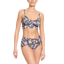 Vneck Retro Bralette | Dream Garden (Black)