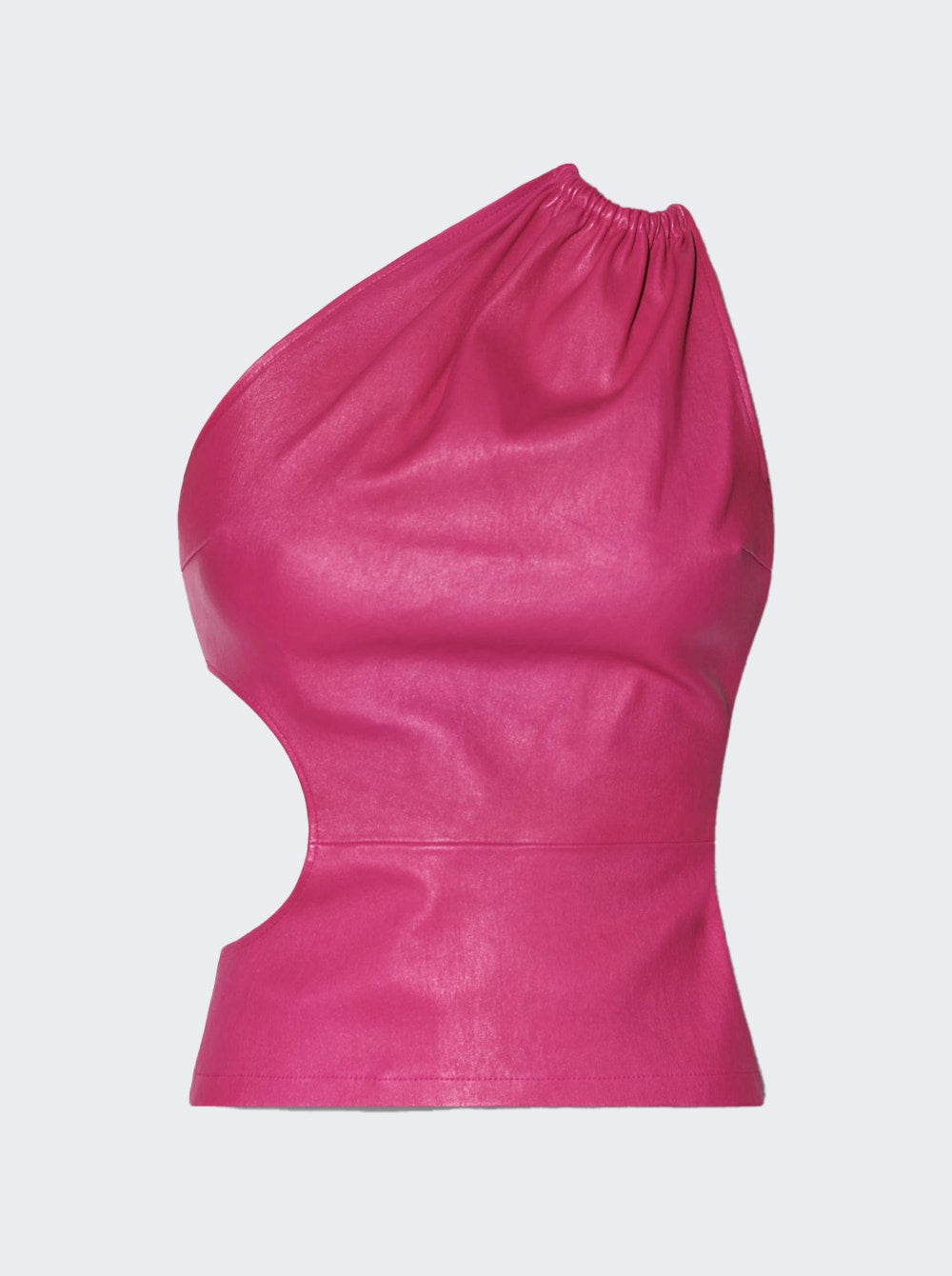 Amiri | Asymmetric Leather Tank Fuchsia Pink