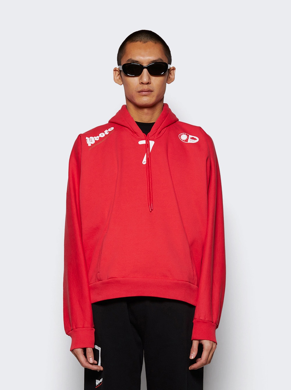 Men | PROTOTYPES | Moved Neckline Hoodie | Red