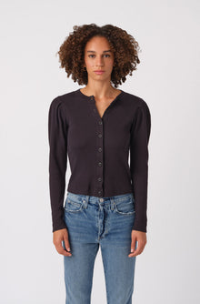 Puff Sleeve Cardigan | Vintage Black