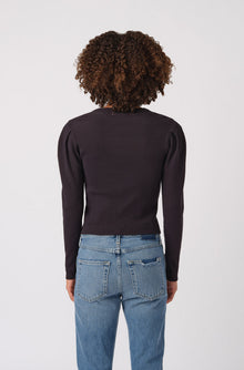 Puff Sleeve Cardigan | Vintage Black