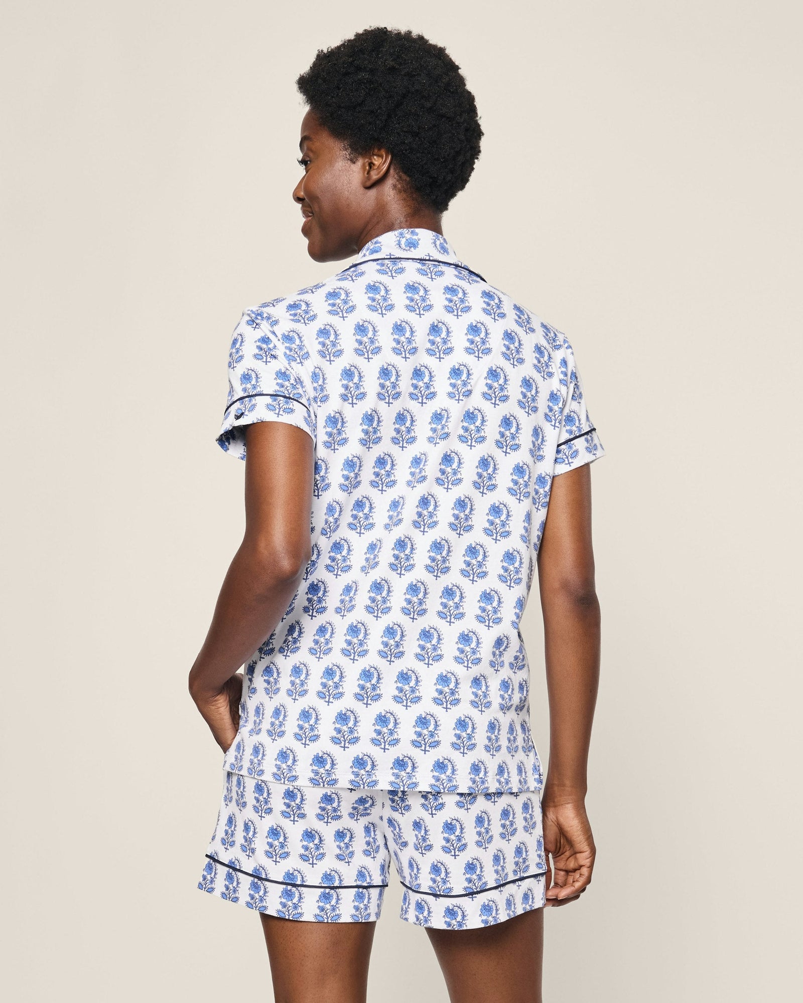Women's Pima Short Sleeve Short Set in Bristol Bay in Bristol Bay#Colorway_Bristol Bay