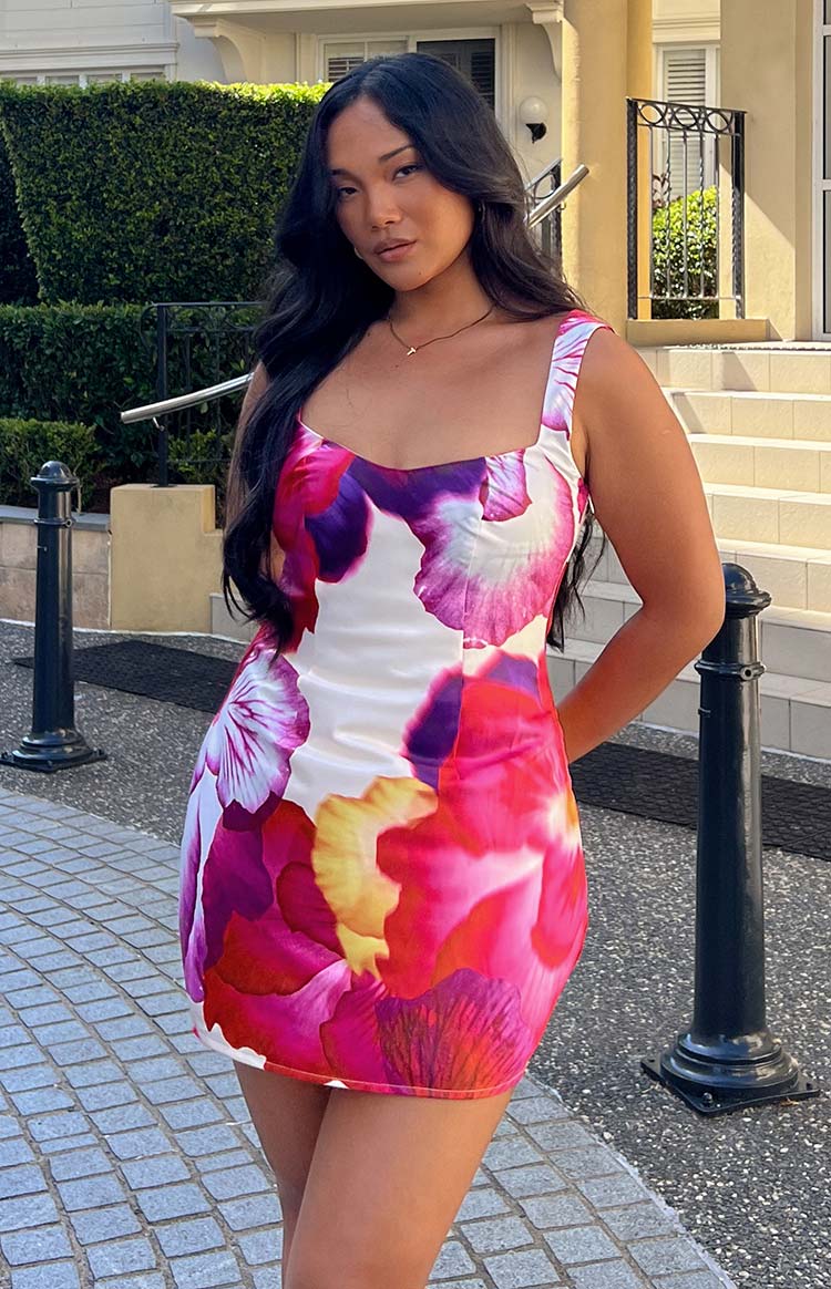 Pansy Floral Sleeveless Mini Dress | Pink