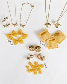Bow Tie Pasta Bracelet | 14K Gold Plated Brass