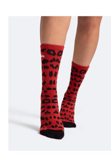 Pattern Cotton Socks | Brown Leo