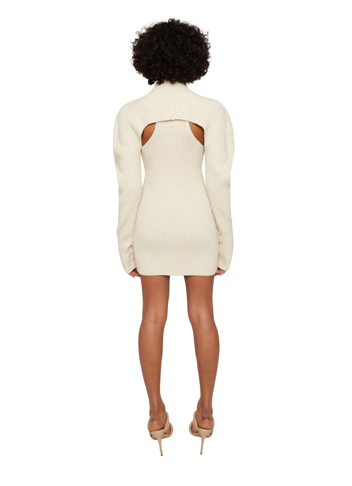 Womens | Rib Knit Shrug | Light Cream