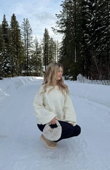 Percy Cable Knit Cardigan | Cream