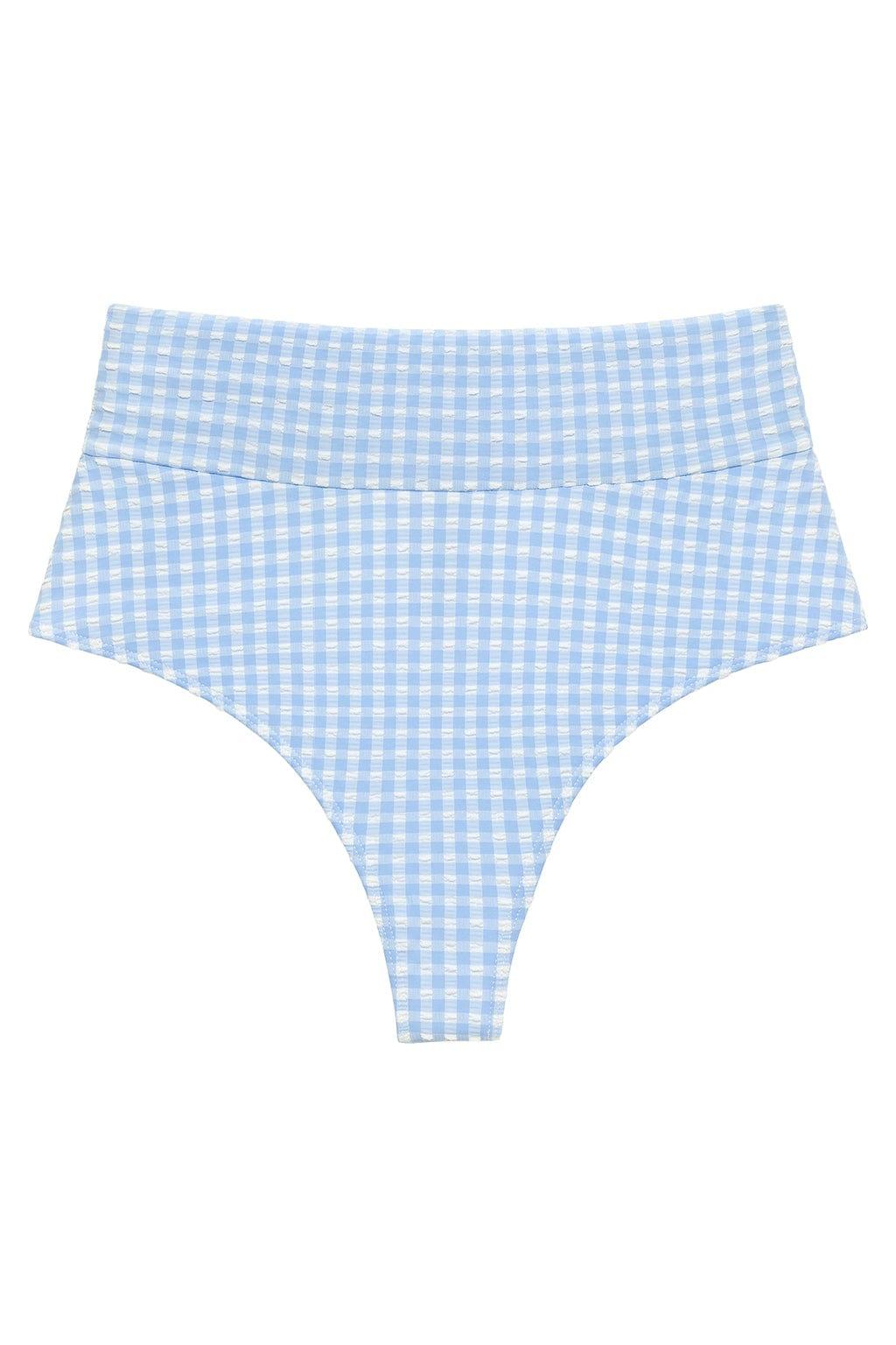Added Coverage High Rise Bikini Bottom | Peri Micro Gingham