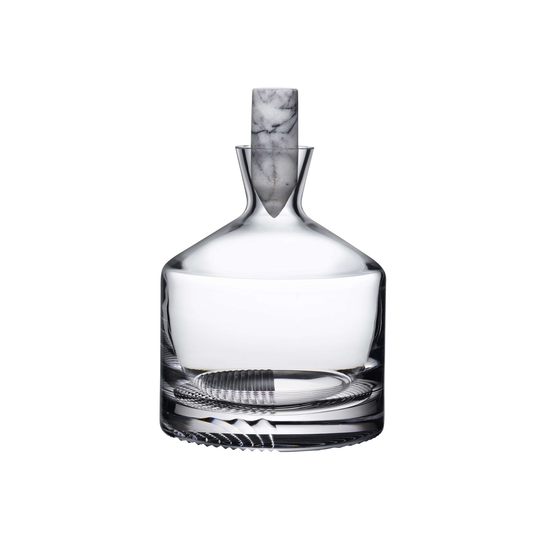 Alba Whisky Bottle - Short | Clear Crystal/Marble