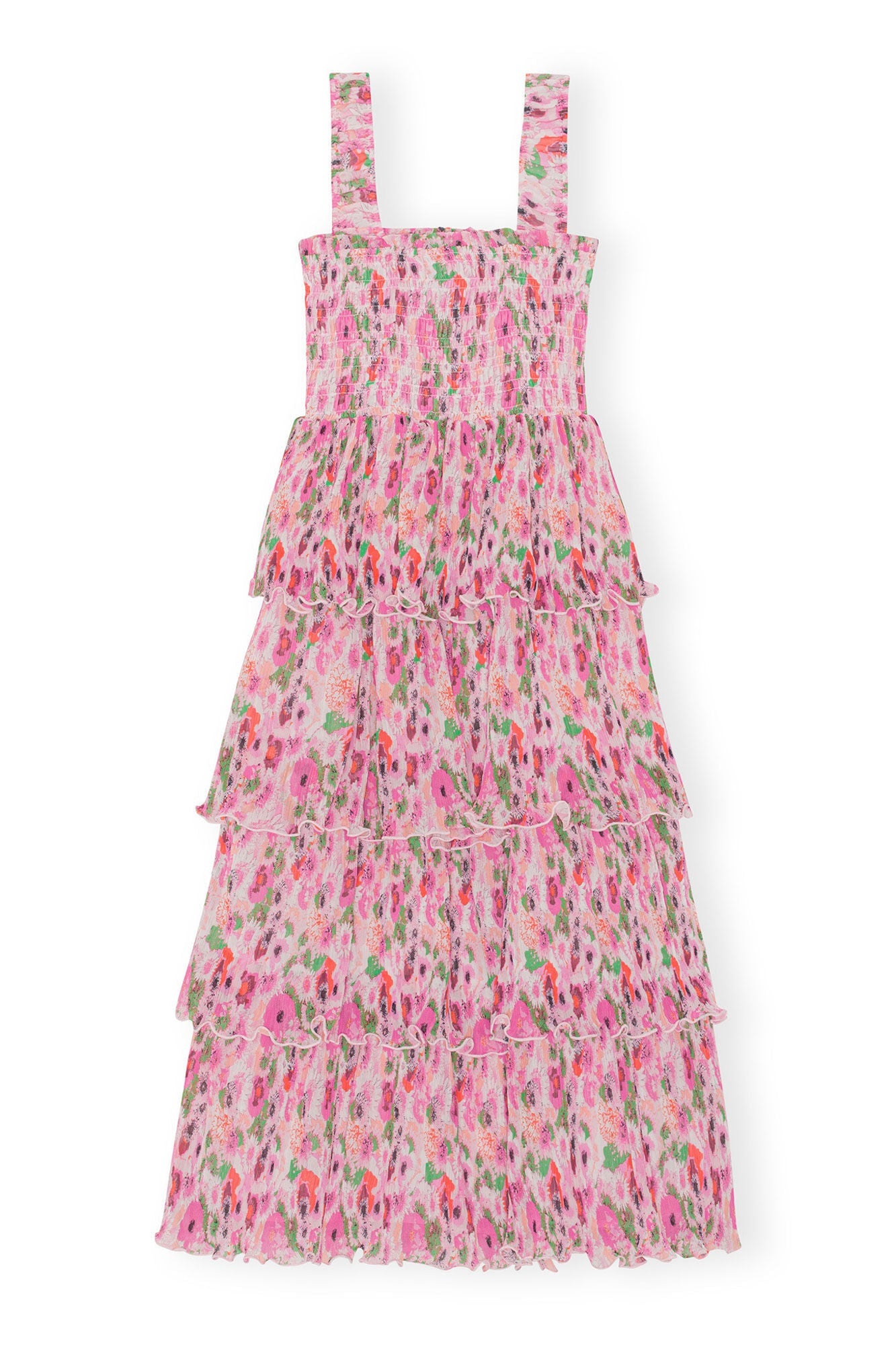 Pleated Georgette Smock Midi Dress | Sugar Plum