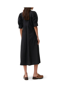 Poplin Midi Dress | Black