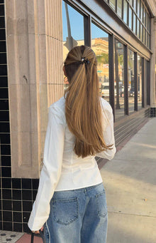 Posey Contrast Seam Wide Leg Jeans | Mid Wash