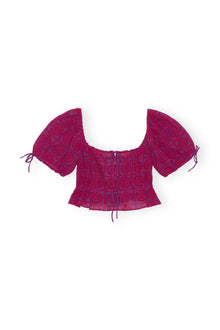Purple Broderie Anglaise Cropped Top | Sparkling Grape