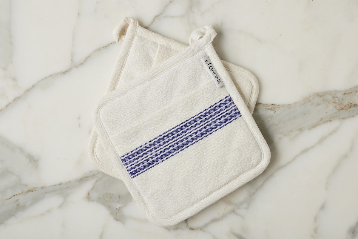 Pot Holder | Vintage Navy Blue Stripe | Set of 2