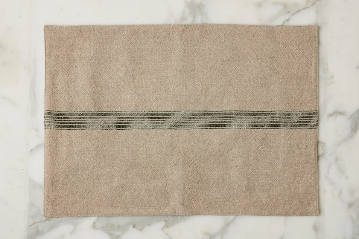 Rectangle Placemats | Vintage Spruce Green Stripe | Set of 4