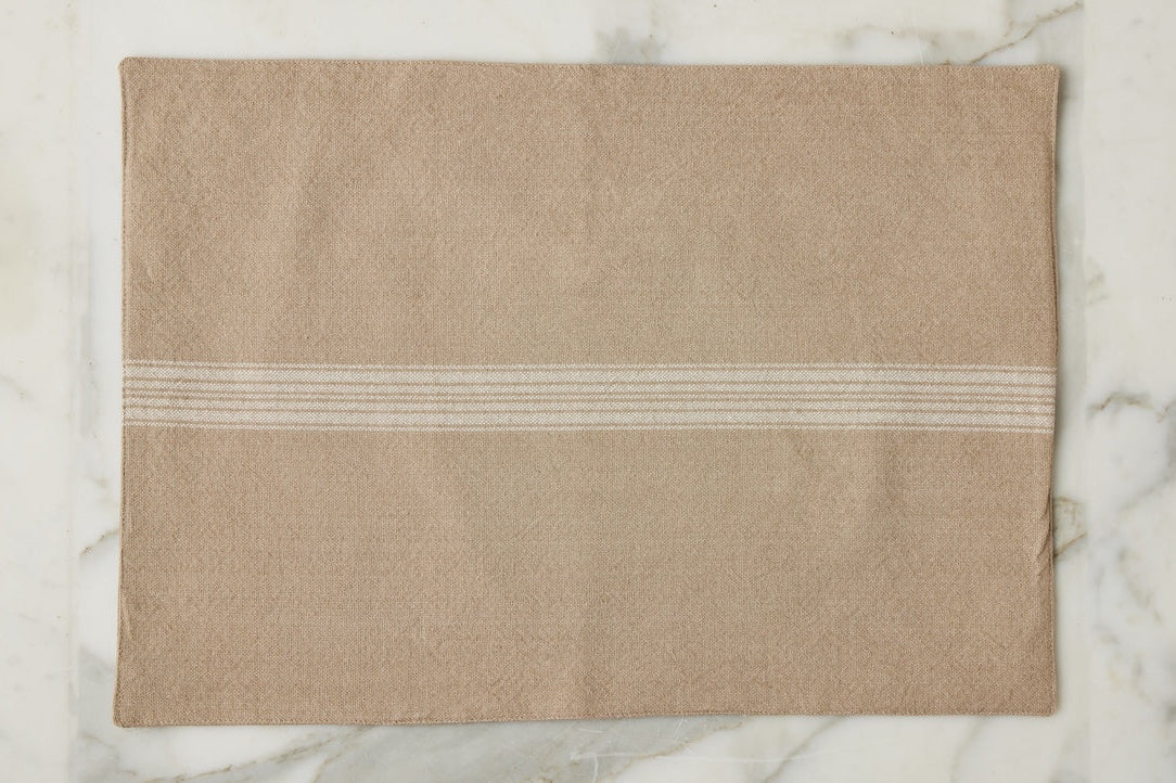 Rectangle Placemats | Vintage White Stripe | Set of 4
