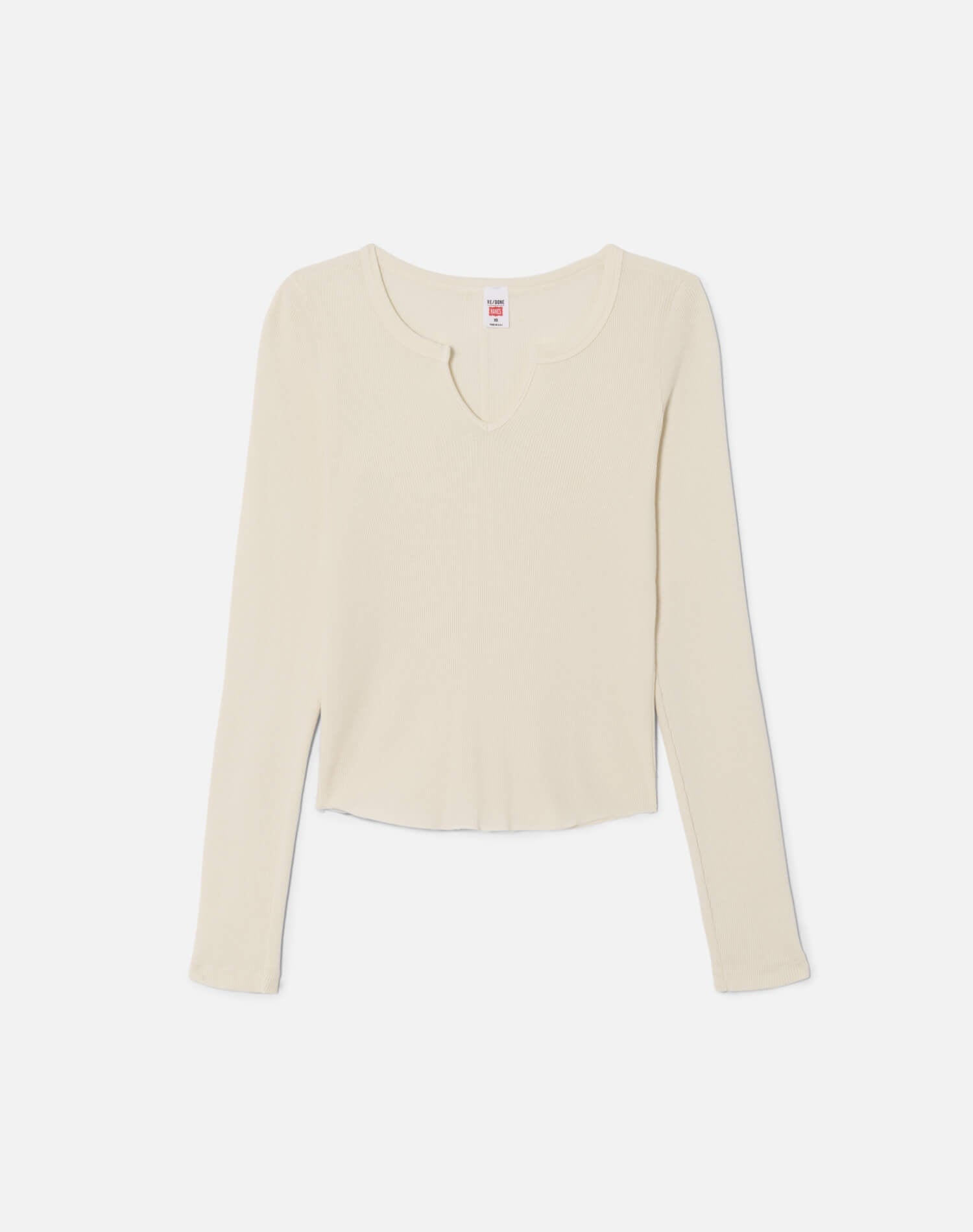 Womens | Hanes V Cut Baby Long Sleeve | Vintage Ivory