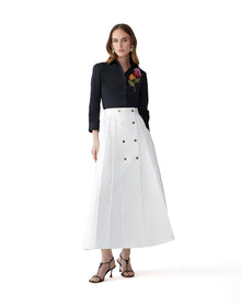 A-Line Midi Skirt | White
