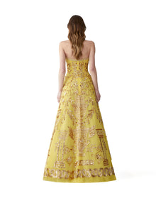 Embroidered Strapless Ball Gown | Daffodil