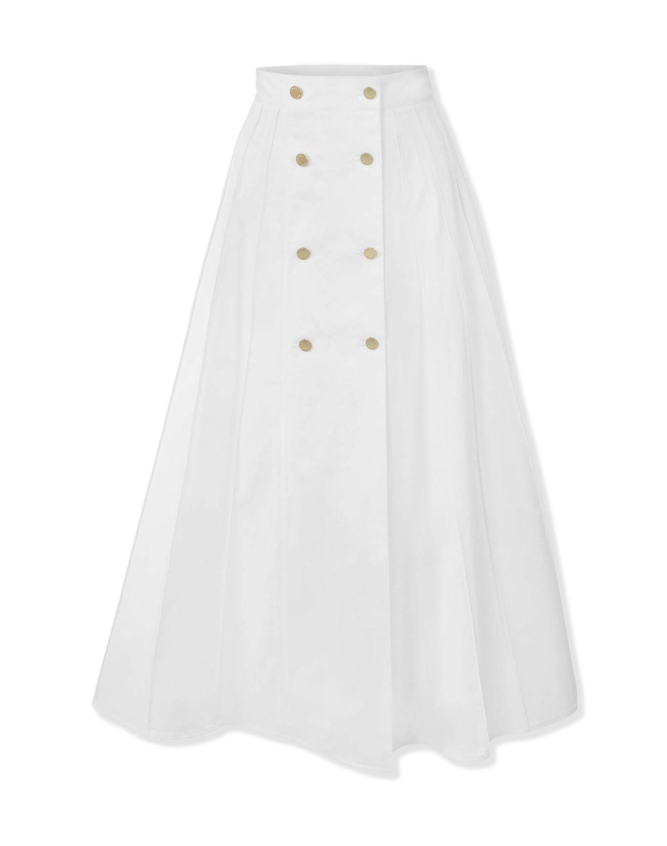 A-Line Midi Skirt | White