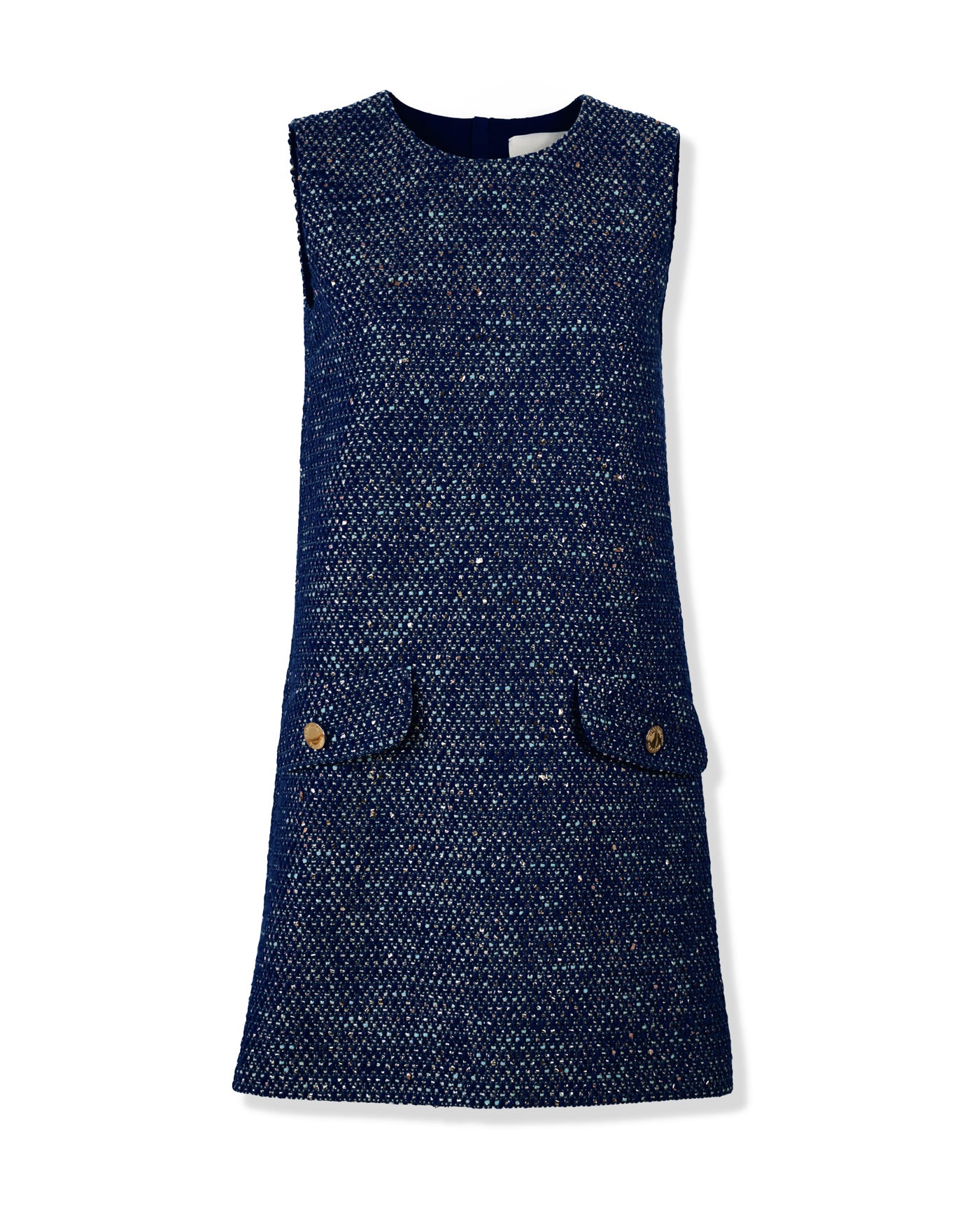 Sleeveless Crewneck Shift Dress | Midnight Multi