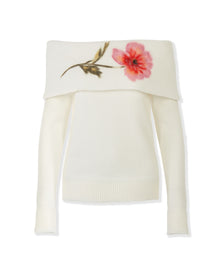 Off Shoulder Sweater | Ivory Multi