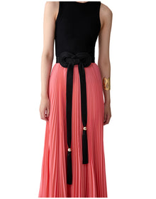 Satin Trapunto Belt | Black