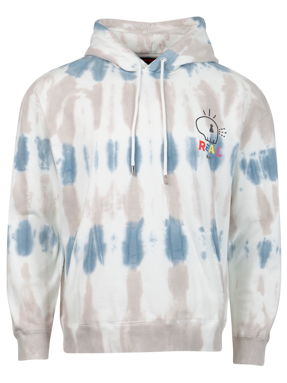 Men | Real Buy | Tie Dye Hooded Sweatshirt And Grey | Blue