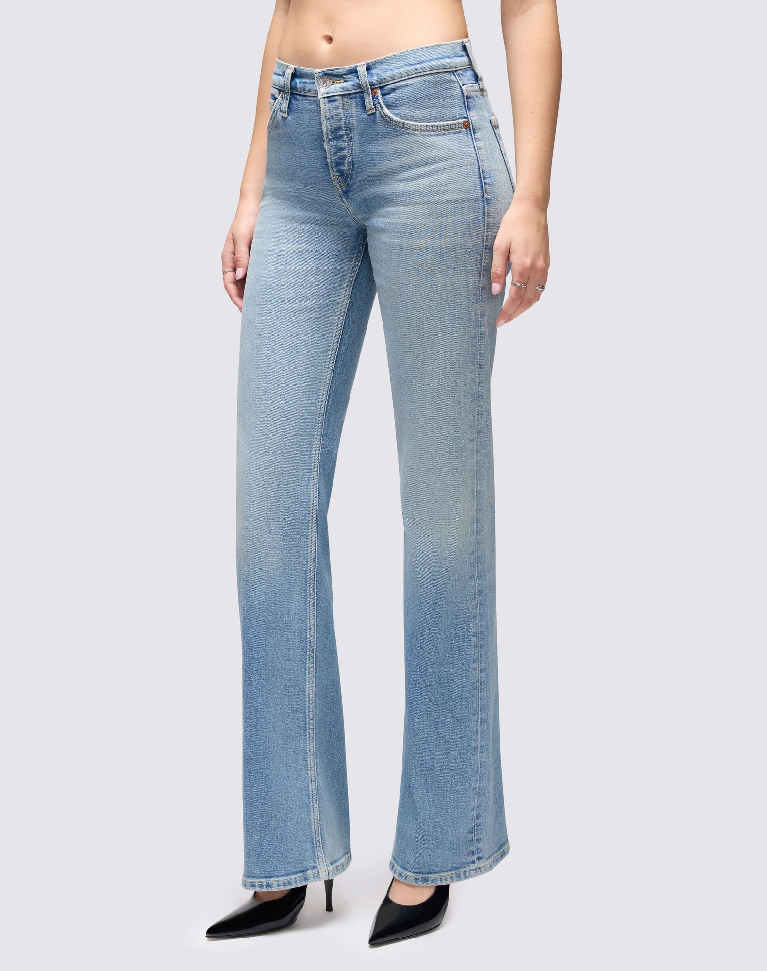 Womens | Comfort Stretch 70s Mid Rise Bootcut | Opal Indigo