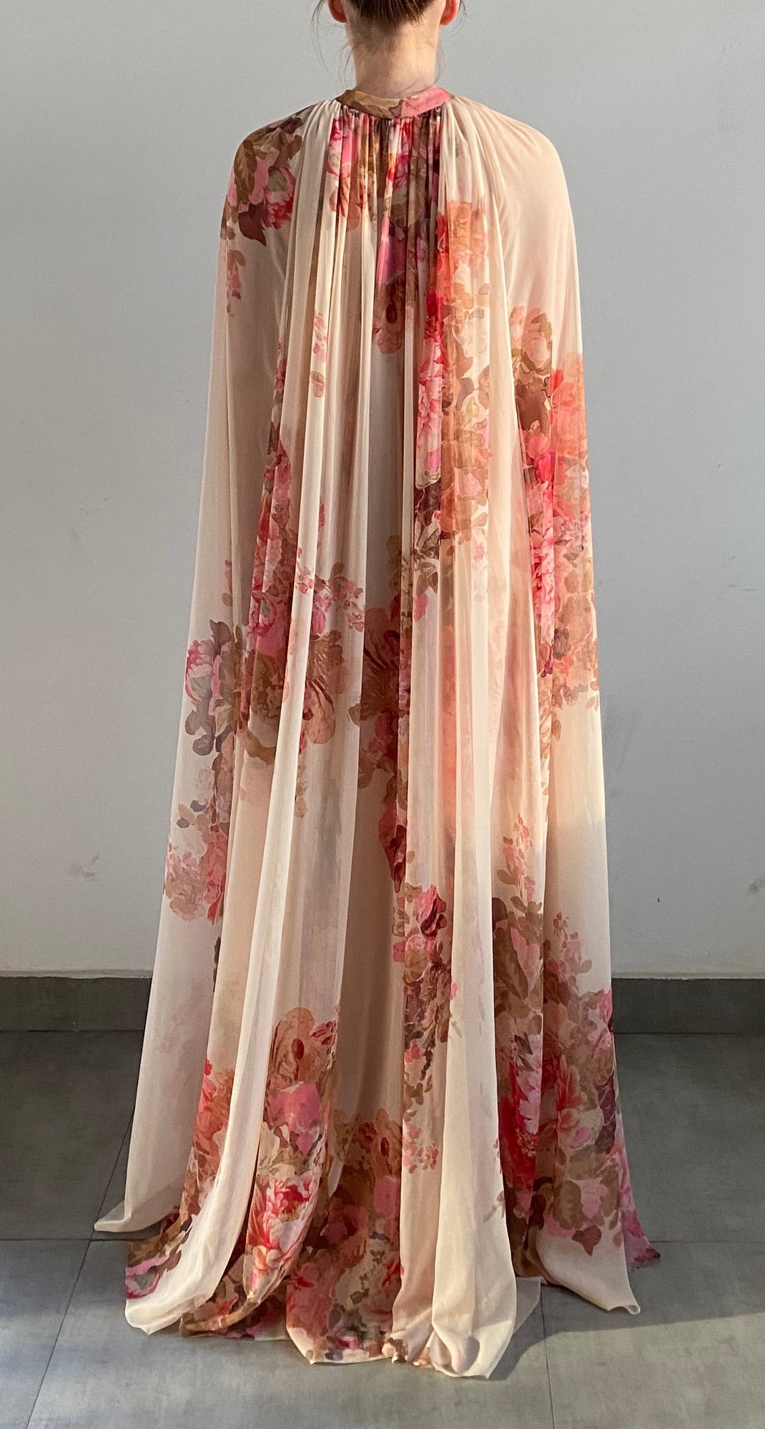 Pleated Maxi Dress | Ivory Mix