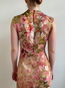 Long Dress With Cowl Neck | Peach Floral