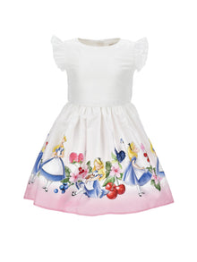 Girls | Alice And Fruit Dress | White/FairyTale Pink