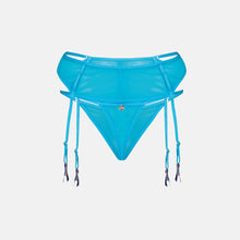 OW Collection Reyna Thong & Suspender | Malibu Blue