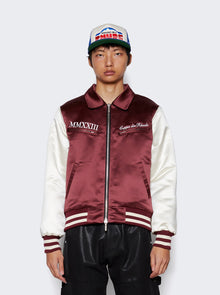 Men | Rhude | Satin Varsity Jacket | Maroon