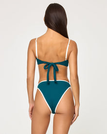 Nora Bikini Bottom | Bitsy | Deep Teal-Cream