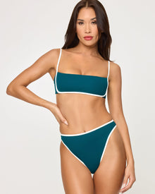 Hazel Bikini Top | Deep Teal-Cream