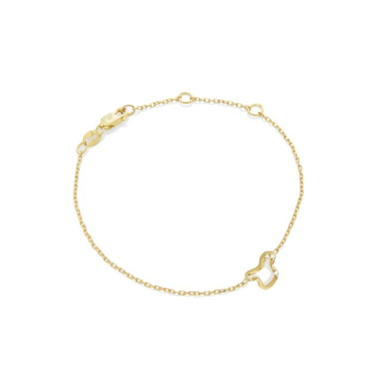 14k gold Demi Pave Ripple Chain Bracelet on a white background