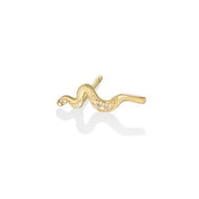 14K yellow Demi Pavé Small Ripple Climber Earring on a white background