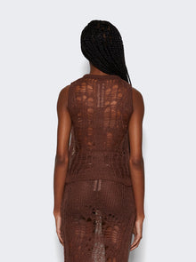 Women | Rick Owens | Spider Open-knit Tank Top | Brown