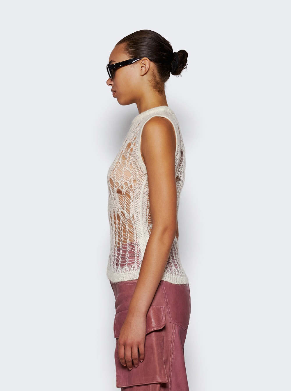 Women | Rick Owens | Spider Open-knit Tank Top Milk | White
