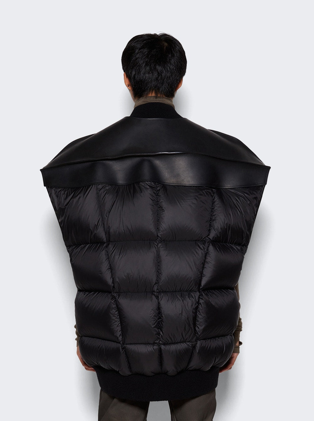 Men | Rick Owens | Padded Leather Jumbo Flight Vest | Black