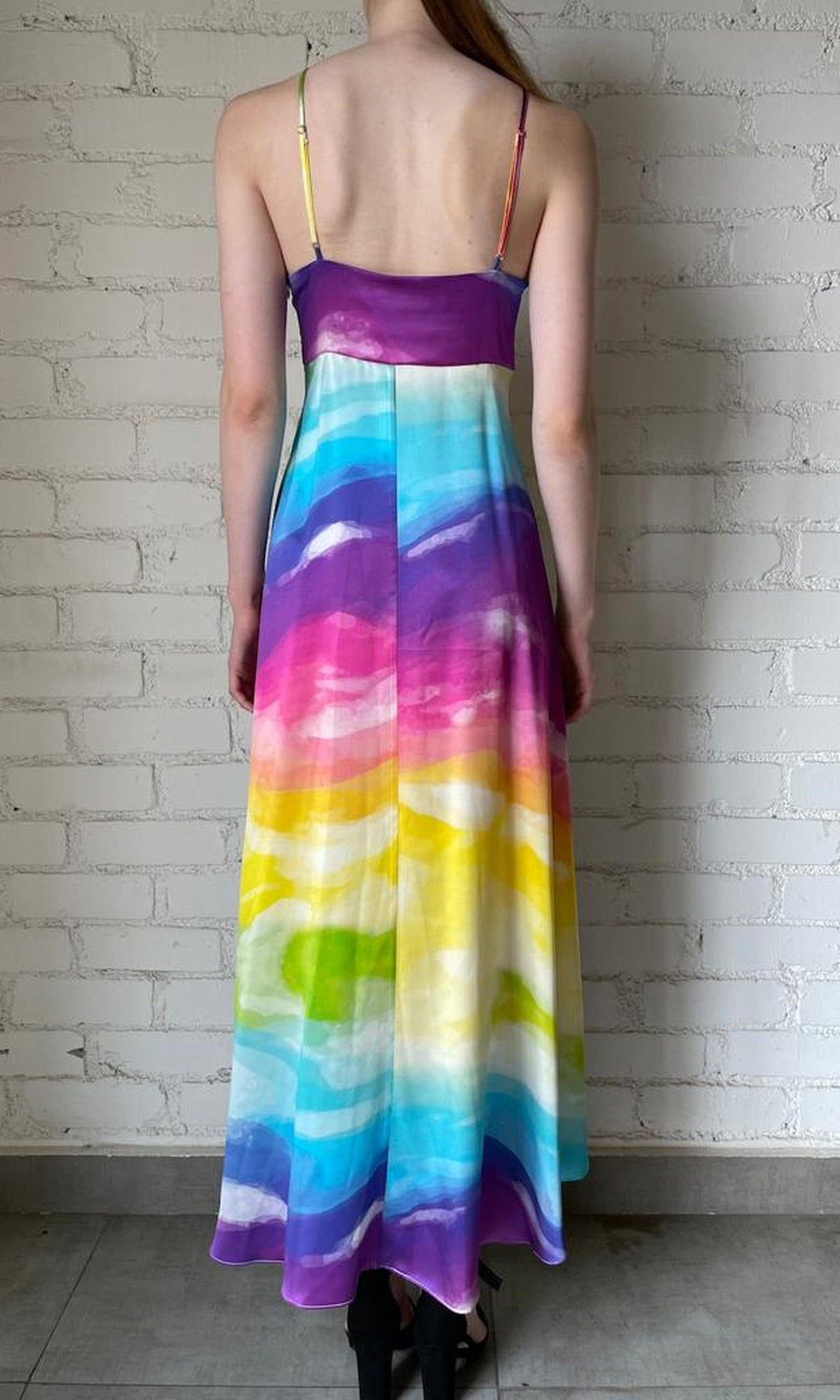 Rococo Sand | Aimee Charmeuse Silk Long Dress | Multi