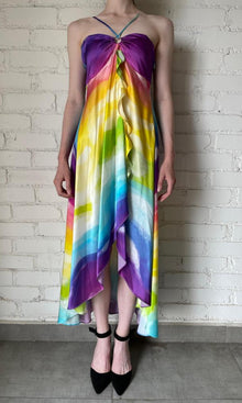 Rococo Sand | Aimee Charmeuse Silk Long Dress | Multi